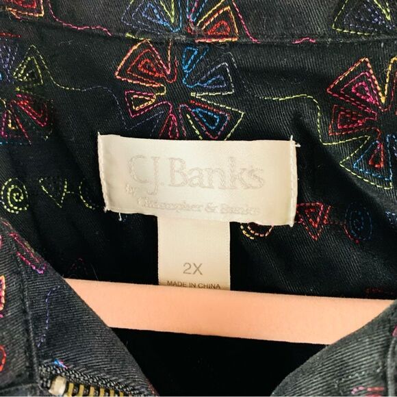CJ Banks Black Rainbow Embroidered Jacket - Picture 1 of 4